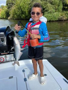 A blue catfish caught while fishing in TX