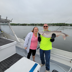 Two anglers with a big fish in Baltimore