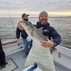Striped bass caught during fishing charter in Baltimore MD waters