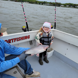 Angler with a blue catfish caught in MD