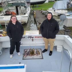 Two people enjoy a fun fishing cruise in Maryland