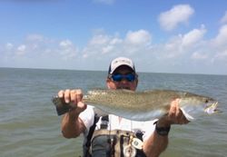 Angler fishing at the docks in Port O'Connor