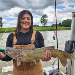 Catch of the day: a blue catfish measuring 27 inches