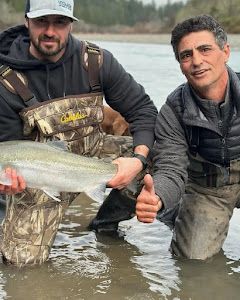 Two people fishing in Oregon