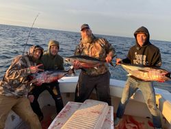 Three big blackfin tuna and atlantic bonito fish caught in Neptune City