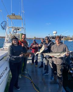 Two striped bass, 30 inches long, caught while fishing in NJ