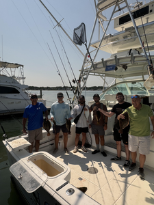 Clear skies set the stage for an epic deep sea jigging session!