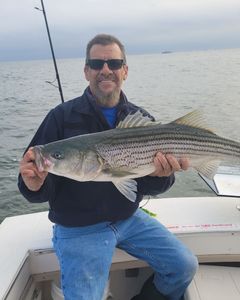 Striped bass caught by angler in Neptune City