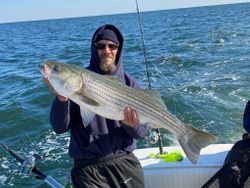 Striped bass caught by angler in Neptune City