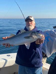 Striped bass caught by angler in Neptune City
