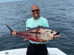 Wahoo fish caught by two people in NJ