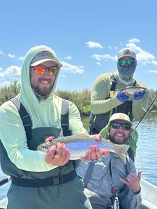Photograph of a rainbow trout caught while fishing in MI