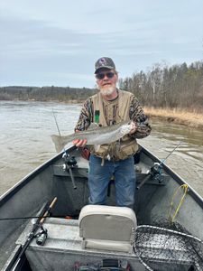 Experienced Angler Fly Fishing in Manistee River.