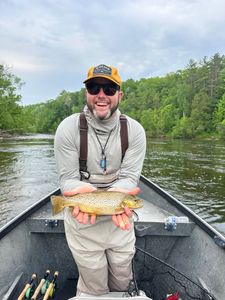 A sea trout measuring 13 inches, caught while fishing in Brethren.