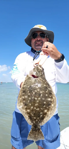 A Southern Flounder measuring 21 inches, caught while fishing in Rio Hondo