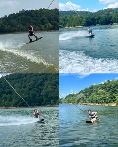 4 people enjoying water sports, cruises, and fishing activities in Harned