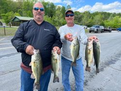 Five largemouth bass caught on a fishing trip in KY