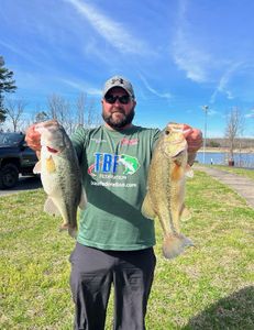 Two Largemouth Bass caught in Harned