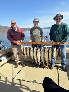 Five fishing rods with the catch of the day in South Bristol