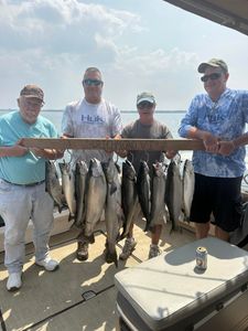 4 people fishing with 8 fish caught in South Bristol