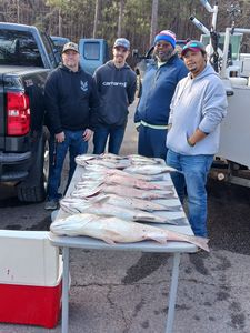 4 anglers fishing in SC with a big 42-inch fish