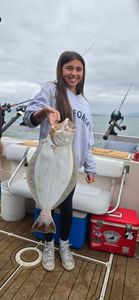 California flounder caught fishing in Richmond CA on boat deck