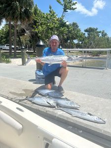 Three king mackerel and little tunny fish caught in Hobe Sound