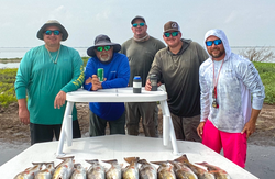 Fresh caught fish displayed on boat deck after successful fishing trip in Corpus Christi TX