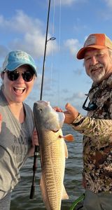 Successful redfish catch displayed on fishing boat in Corpus Christi TX waters