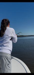 Magen bowed up on a nice redfish