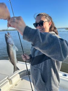 Fishing in Biloxi, one fish caught