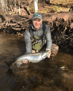 A big rainbow trout caught while fishing in New Hartford