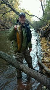 Photograph of a rainbow trout caught while fishing in New Hartford