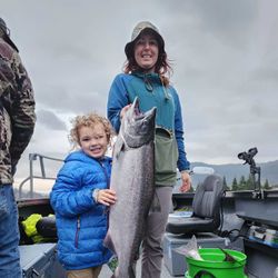 Two people fishing for chinook salmon in WA