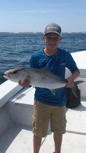Longfin Yellowtail, a 19-inch fish, caught while fishing in Orange Beach