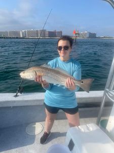 A redfish measuring 25 inches, caught while fishing in AL
