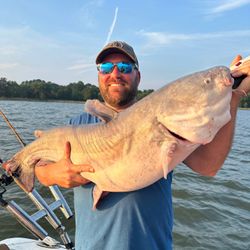 Single angler with a big catch in Charles City