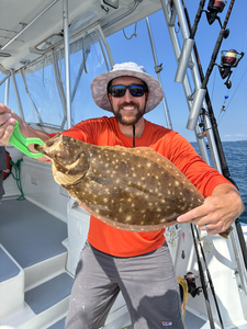 Nice Southern Flounder caught using multiple techniques in clear conditions off Lewes!
