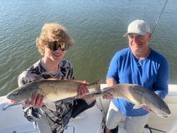 Two redfish caught on a fishing trip in SC