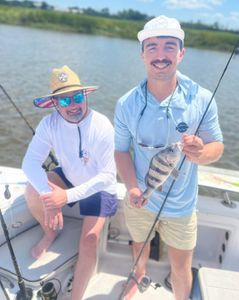 Photograph of two people fishing at Mount Pleasant