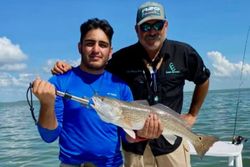 Hooked on Redfish in Port Mansfield.