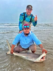 A blacktip shark, a 26-inch big fish, caught on the Bolivar Peninsula