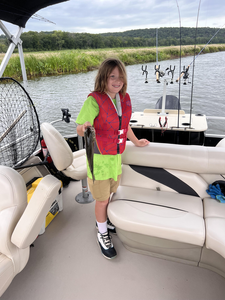 Great catch using deep sea jigging and trolling techniques on a partly cloudy day!