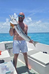 A great barracuda fish caught during a fishing trip in Nassau