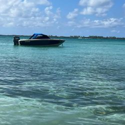 Fisherman casting a line in Nassau, Bahamas