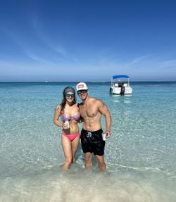 Two people enjoying fishing in Nassau