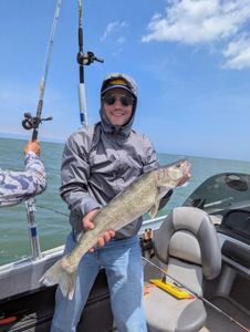 A single walleye fish caught while fishing in Cleveland