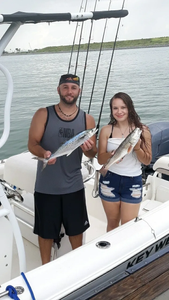 Two Spanish Mackerel fish, 16 inches long, caught while fishing in FL