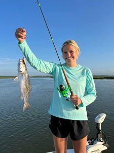 Spotted weakfish, 16 inches, caught in Mount Pleasant