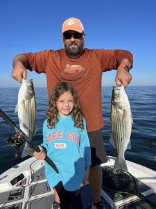 Two striped bass caught while fishing in Mount Pleasant